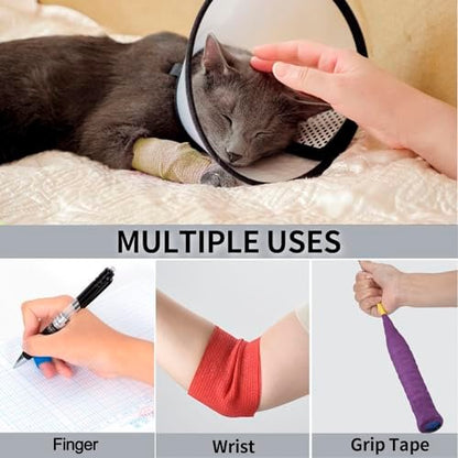 12er-Pack Selbstklebende Bandage 2,5 cm – Kohäsive Bandage für Hunde, Haustiere, Sport & Erste Hilfe (bunte Farben)