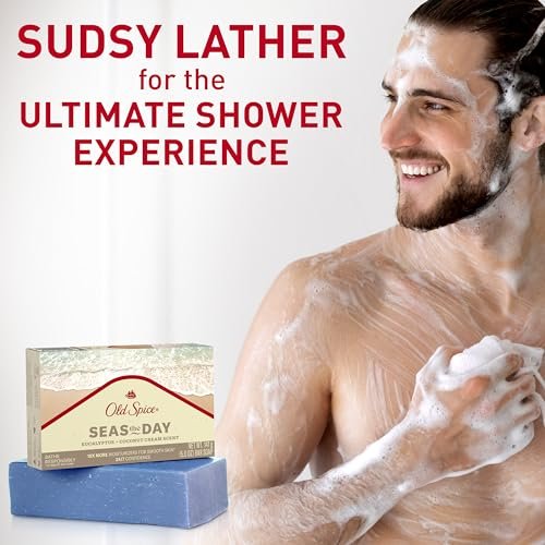 Old Spice Premium Bar Soap Seas The Day – Eukalyptus & Kokoscreme Duft, mit pflanzlichen Reinigern, 5,0 oz (6er Pack)
