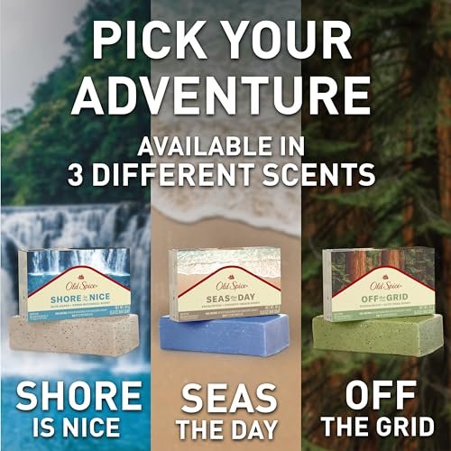 Old Spice Premium Bar Soap Seas The Day – Eukalyptus & Kokoscreme Duft, mit pflanzlichen Reinigern, 5,0 oz (6er Pack)