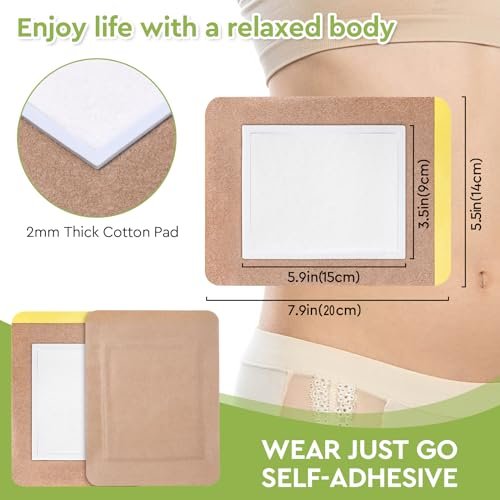 STFOCE 20er Pack Rizinusöl-Packung Wickel, Selbstklebend, Einweg, 7,9"x5,5", Auslaufsicher, Kein Waschen Nötig, Tragbar (Öl nicht enthalten)
