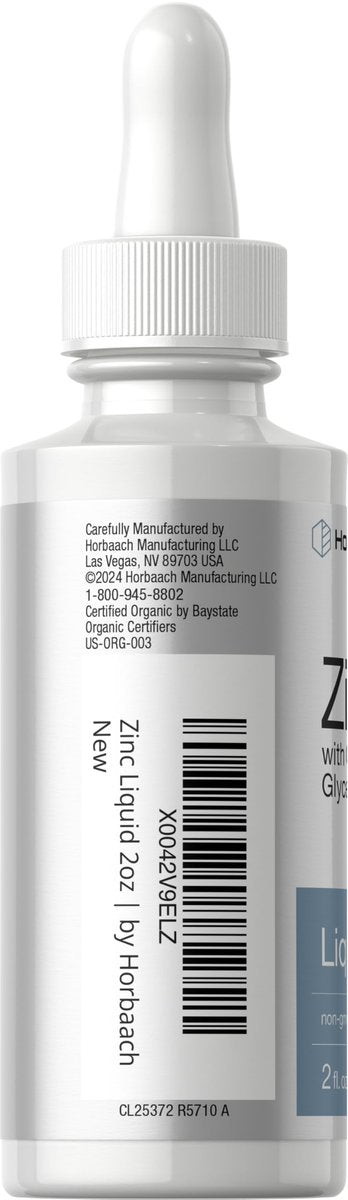 Horbäach Flüssig Zink Tropfen | 59 ml | mit Bio-Glycerin | Vegetarisch, Ohne Gentechnik, Glutenfrei