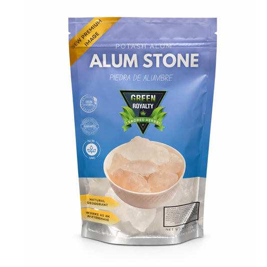 GREEN ROYALTY Alum Stein (Piedra de Alumbre) 4 oz - Mehrzweck-Kristall für Hautpflege und Heilung - Natürliches Deodorant & Antitranspirant | Rasierstein