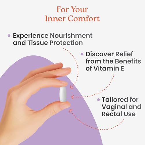 NewLife Naturals Vitamin-E-Zäpfchen für Frauen 38 IE ESoothe – Natürliche Feuchtigkeitsversorgung und Pflege für die Weibliche Intimzone, Unterstützung bei Hormonellen Veränderungen und nach der Geburt – 48 Stück, hergestellt in den USA