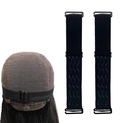 2er-Pack verstellbare elastische Bänder für Perücken, rutschfeste Perückenbänder, schwarze elastische Bänder für klebefreie Perückenherstellung, Perückenzubehör