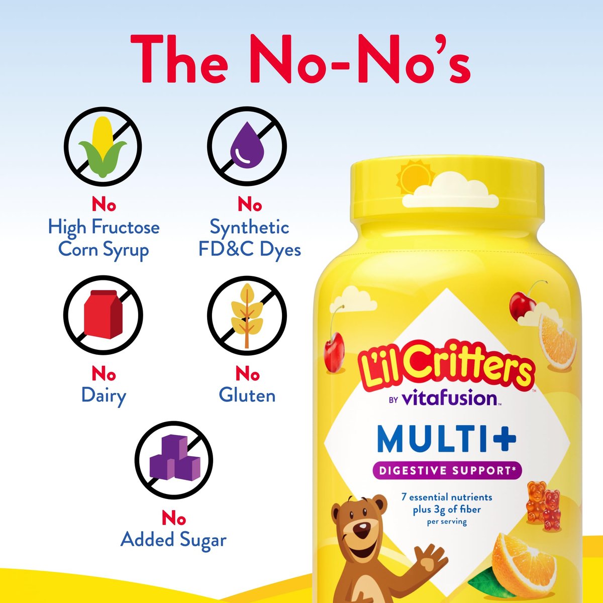 L'il Critters Multi + Verdauungsunterstützung* 90 Stück - Gummivitamine für Kinder