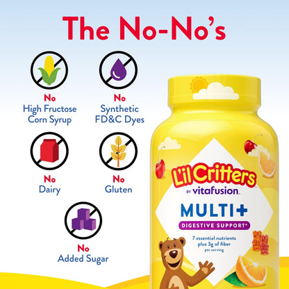 L'il Critters Multi + Verdauungsunterstützung* 90 Stück - Gummivitamine für Kinder