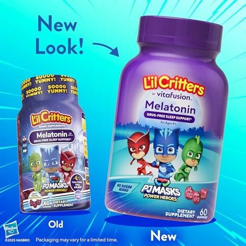 L'il Critters PJ Masks Melatonin Gummis – 60 Stück | Schlafhilfe für Kinder