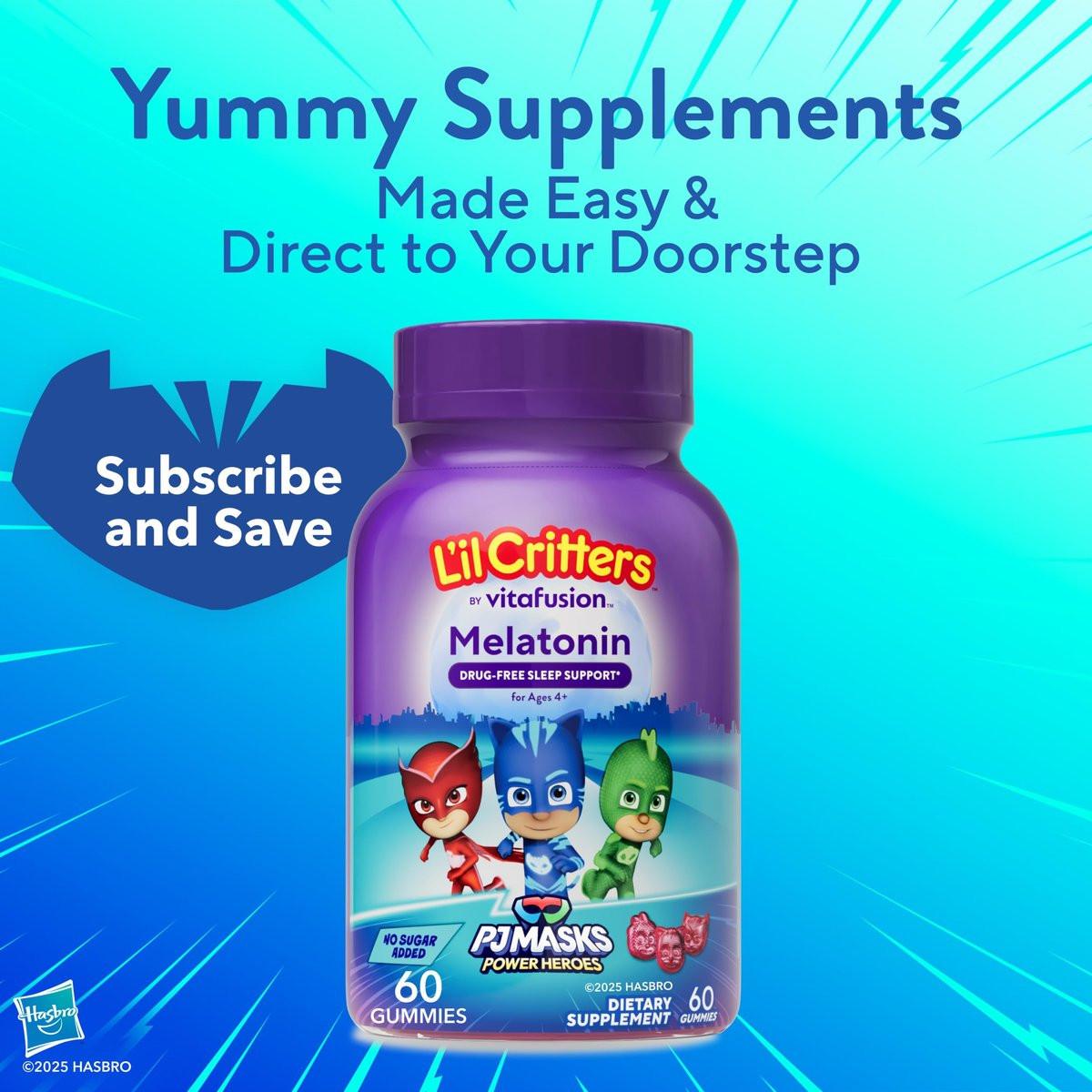 L'il Critters PJ Masks Melatonin Gummis – 60 Stück | Schlafhilfe für Kinder