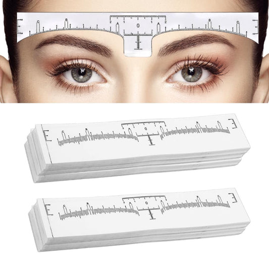 100 Stück Augenbrauen-Lineal-Aufkleber, Einweg-Augenbrauen-Mapping-Lineal für Microblading, Permanent Make-up, Henna, Brauen-Schablonen-Klebemesswerkzeug LEES A.M.