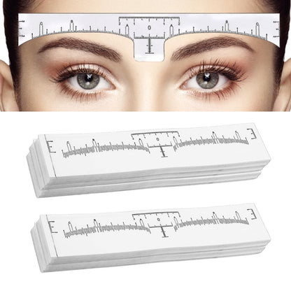 100 Stück Augenbrauen-Lineal-Aufkleber, Einweg-Augenbrauen-Mapping-Lineal für Microblading, Permanent Make-up, Henna, Brauen-Schablonen-Klebemesswerkzeug LEES A.M.