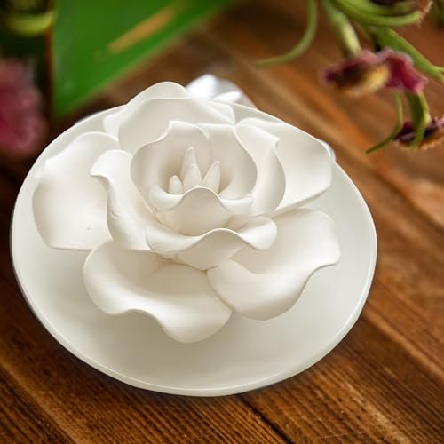 Passiver Diffuser für ätherische Öle – Keramik Diffuser ohne Strom, dekorativer Mini-Raumdiffuser für Schreibtisch, Bad (Impatiens)
