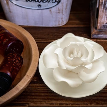 Passiver Diffuser für ätherische Öle – Keramik Diffuser ohne Strom, dekorativer Mini-Raumdiffuser für Schreibtisch, Bad (Impatiens)