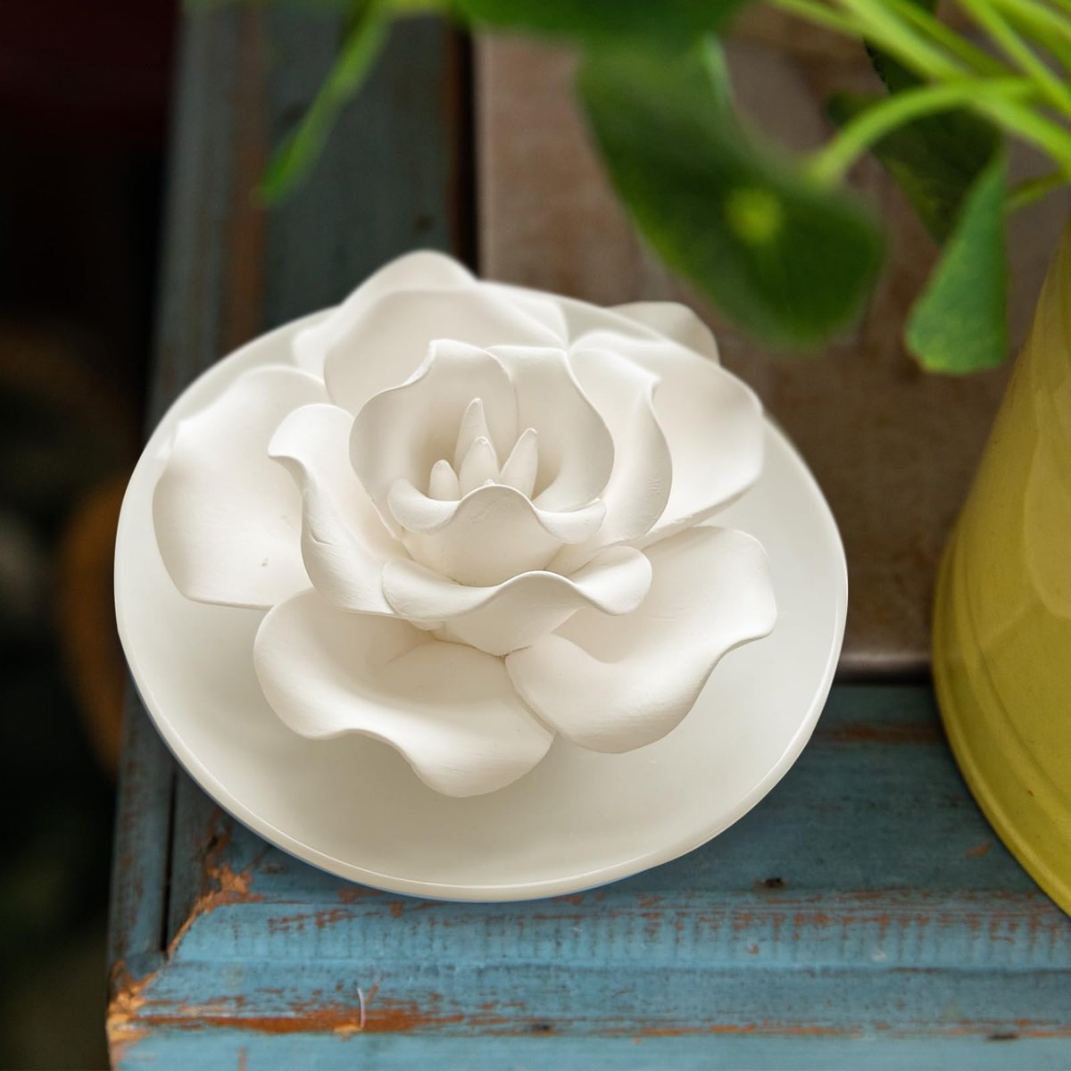 Passiver Diffuser für ätherische Öle – Keramik Diffuser ohne Strom, dekorativer Mini-Raumdiffuser für Schreibtisch, Bad (Impatiens)