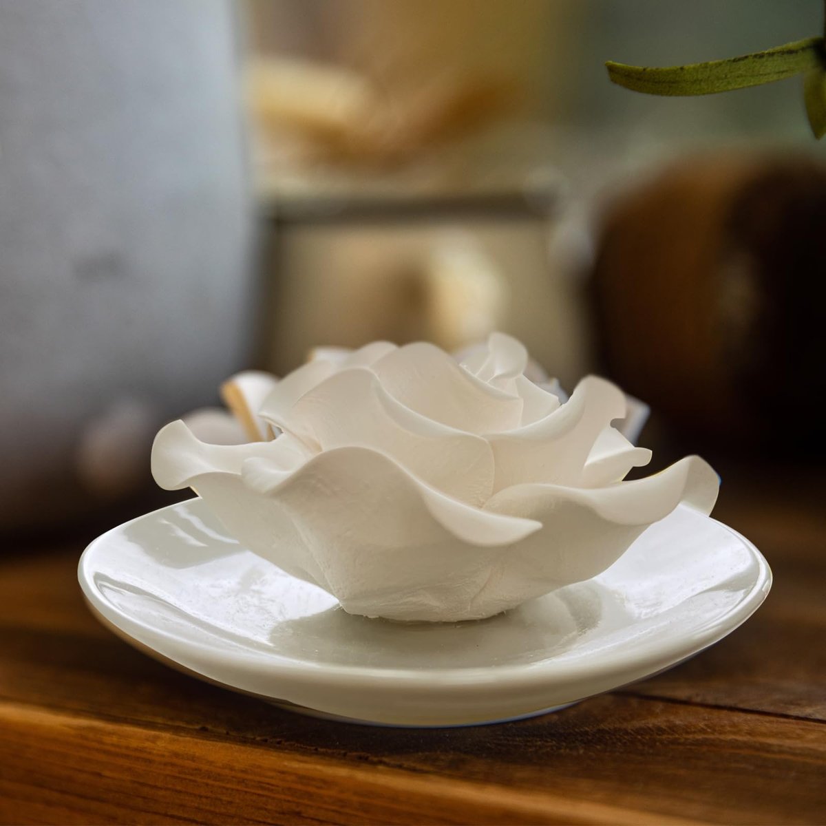 Passiver Diffuser für ätherische Öle – Keramik Diffuser ohne Strom, dekorativer Mini-Raumdiffuser für Schreibtisch, Bad (Impatiens)