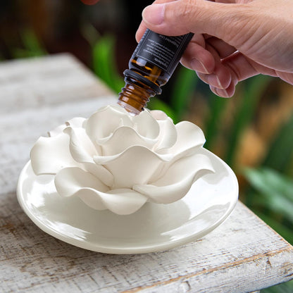 Passiver Diffuser für ätherische Öle – Keramik Diffuser ohne Strom, dekorativer Mini-Raumdiffuser für Schreibtisch, Bad (Impatiens)
