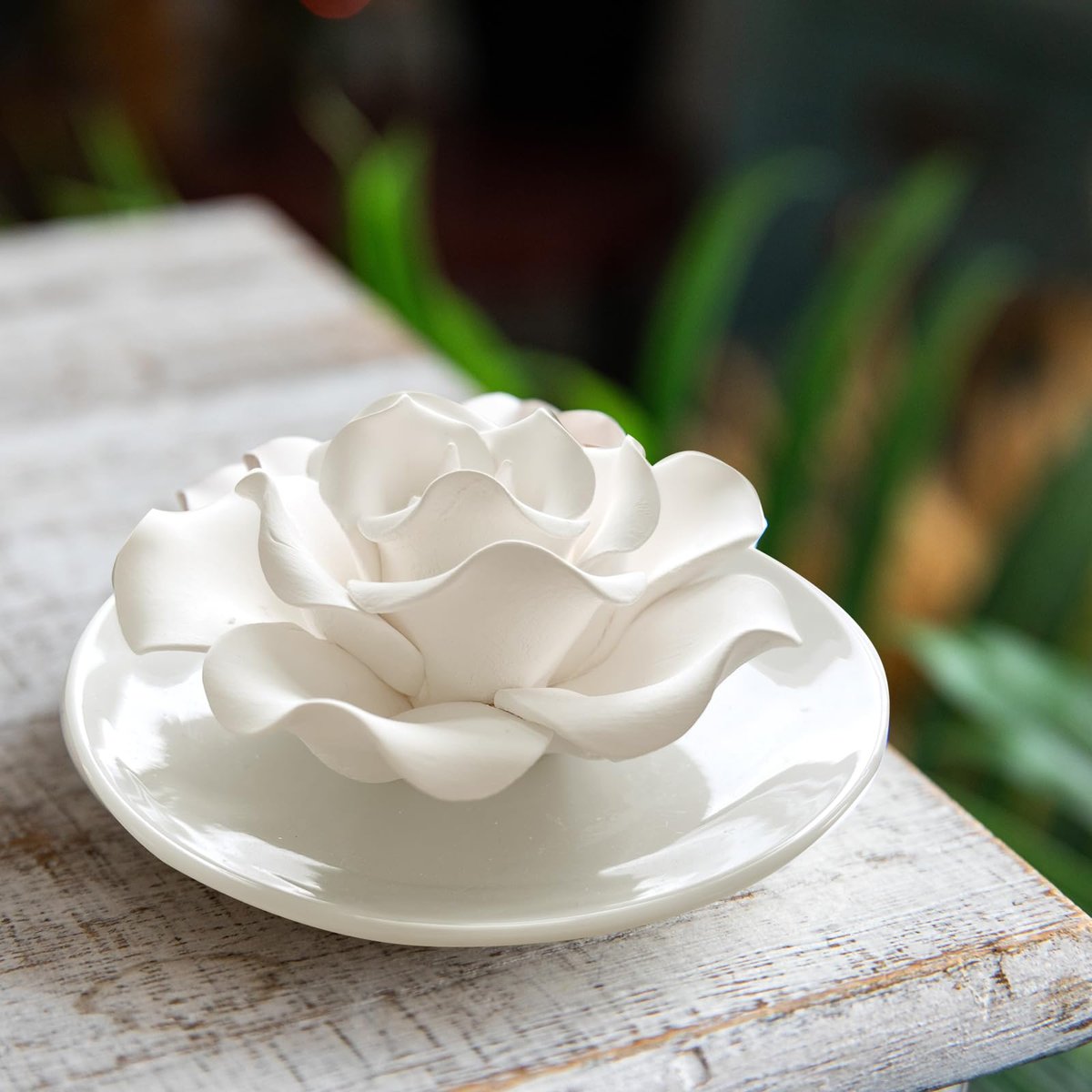 Passiver Diffuser für ätherische Öle – Keramik Diffuser ohne Strom, dekorativer Mini-Raumdiffuser für Schreibtisch, Bad (Impatiens)