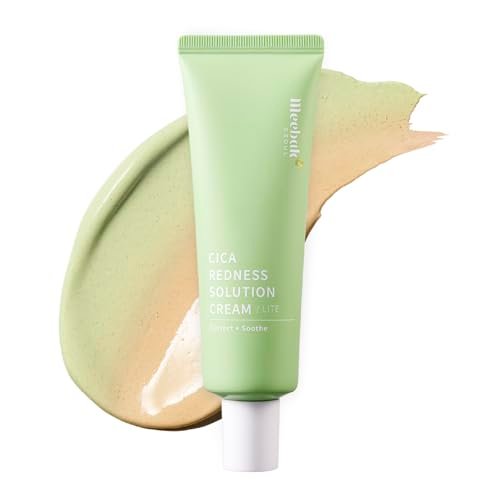 Meebak Cica Redness Solution Lite – Grüner Color Correcting CC Cream mit Niacinamid & Centella Asiatica für Rötungen, getönte Feuchtigkeitscreme für empfindliche, helle bis mittlere Haut