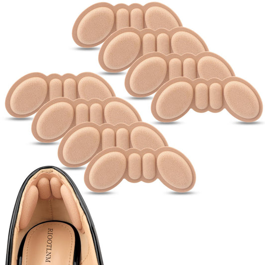 Riootlnm Fersenpolster für zu große Schuhe – 4 Paar Rosy Brown, rutschfeste Einlagen gegen Blasen und Schmerzen