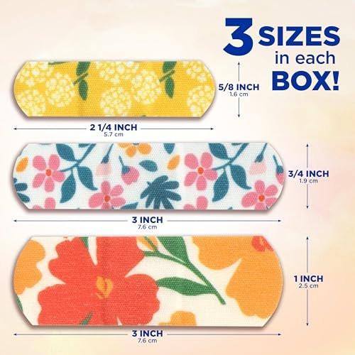 Band-Aid Flexible Fabric Pflaster Wildflower Design, 30 Stück, hautfreundlich und atmungsaktiv