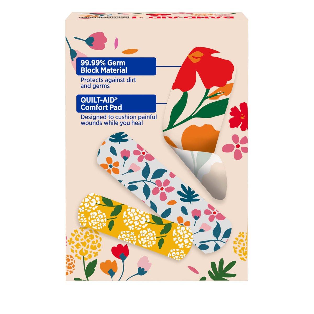 Band-Aid Flexible Fabric Pflaster Wildflower Design, 30 Stück, hautfreundlich und atmungsaktiv