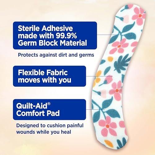 Band-Aid Flexible Fabric Pflaster Wildflower Design, 30 Stück, hautfreundlich und atmungsaktiv