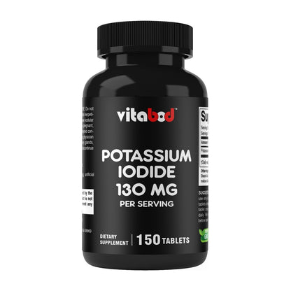 Vitabod Kaliumiodid Nahrungsergänzungsmittel 130 mg pro Portion - 150 Tabletten (1 Flasche) - Haltbar bis 05/2030