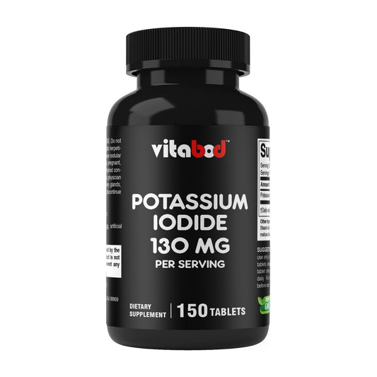 Vitabod Kaliumiodid Nahrungsergänzungsmittel 130 mg pro Portion - 150 Tabletten (1 Flasche) - Haltbar bis 05/2030