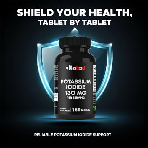 Vitabod Kaliumiodid Nahrungsergänzungsmittel 130 mg pro Portion - 150 Tabletten (1 Flasche) - Haltbar bis 05/2030