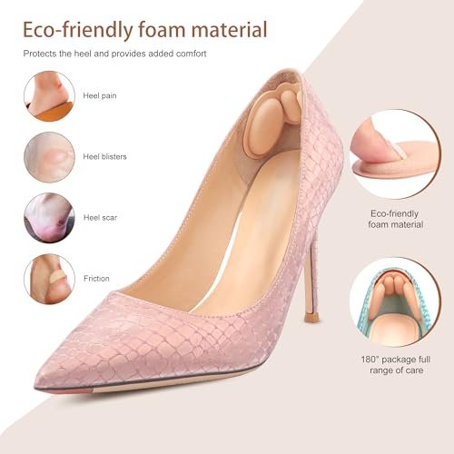 Makryn Premium Fersenpolster für zu große Schuhe – Einlagen, Griffe, Fersenkissen, Schutz, Polster, Fersenschlupf-Pads, Blasenverhinderung, Füllung für lockere Passform (Schwarz)