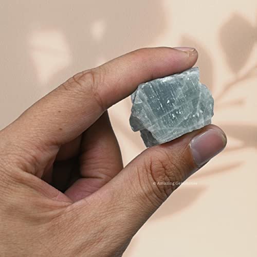 Amazing Gemstone Aquamarin Rohkristalle und Heilsteine, Natursteine zum Tumbling und DIY Rohsteine und Kristalle (1 Stück)