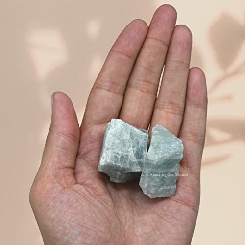 Amazing Gemstone Aquamarin Rohkristalle und Heilsteine, Natursteine zum Tumbling und DIY Rohsteine und Kristalle (1 Stück)