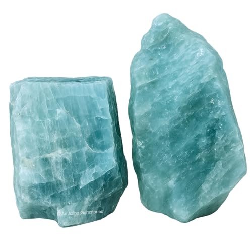 Amazing Gemstone Aquamarin Rohkristalle und Heilsteine, Natursteine zum Tumbling und DIY Rohsteine und Kristalle (1 Stück)
