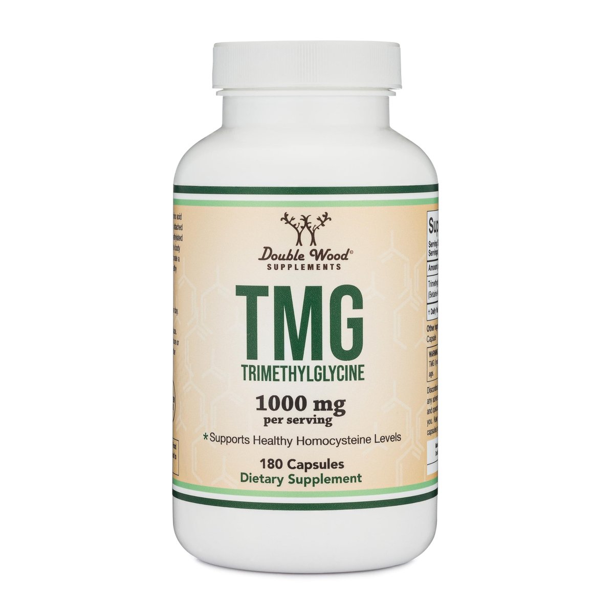 TMG Trimethylglycin Supplement – 99%+ getestete Reinheit – 1.000 mg pro Portion, 180 Kapseln (TMG für Homocystein-Kontrolle) – echter TMG mit fischigem Geruch, glutenfrei, nicht-GVO