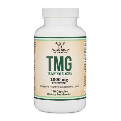 TMG Trimethylglycin Supplement – 99%+ getestete Reinheit – 1.000 mg pro Portion, 180 Kapseln (TMG für Homocystein-Kontrolle) – echter TMG mit fischigem Geruch, glutenfrei, nicht-GVO