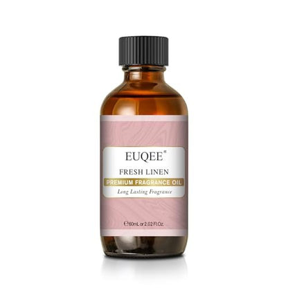 EUQEE Fresh Linen Duftöl 60 ml – Premium Duftöl für Aromatherapie, Diffuser, DIY Badebomben und Kerzenherstellung (2,02 Fl Oz)