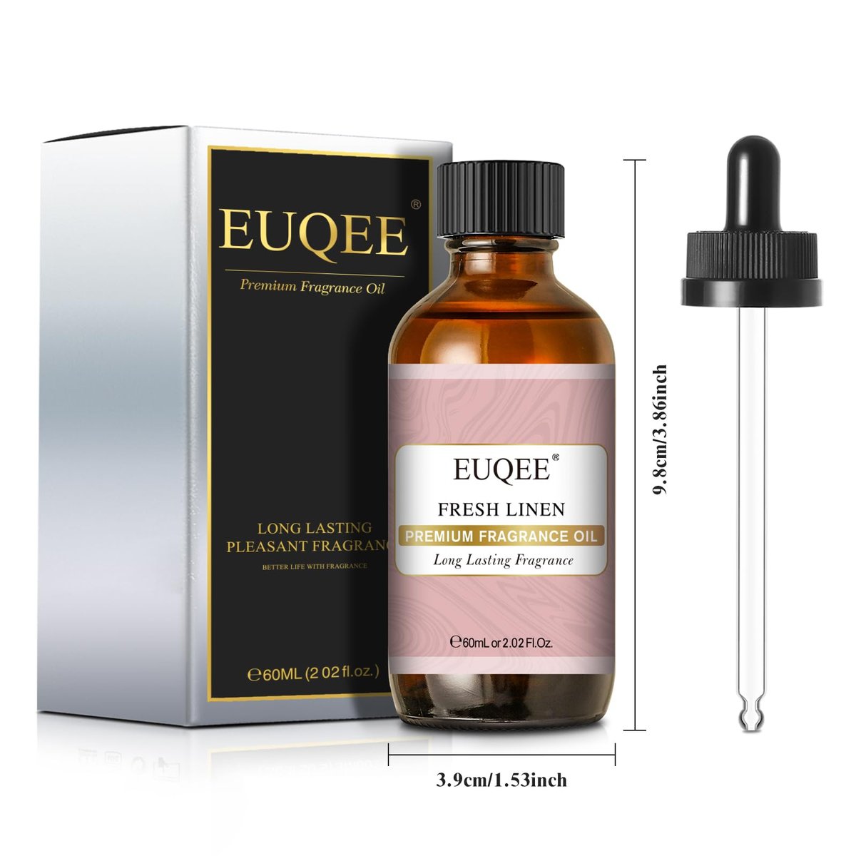 EUQEE Fresh Linen Duftöl 60 ml – Premium Duftöl für Aromatherapie, Diffuser, DIY Badebomben und Kerzenherstellung (2,02 Fl Oz)