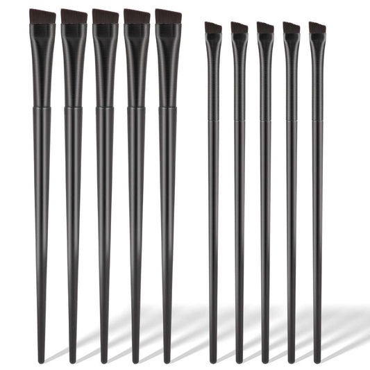 10er Set Angled Eyebrow Eyeliner Pinsel Set – Feine abgewinkelte ultra dünne Augenbrauen- und Eyeliner-Pinsel für präzises Make-up