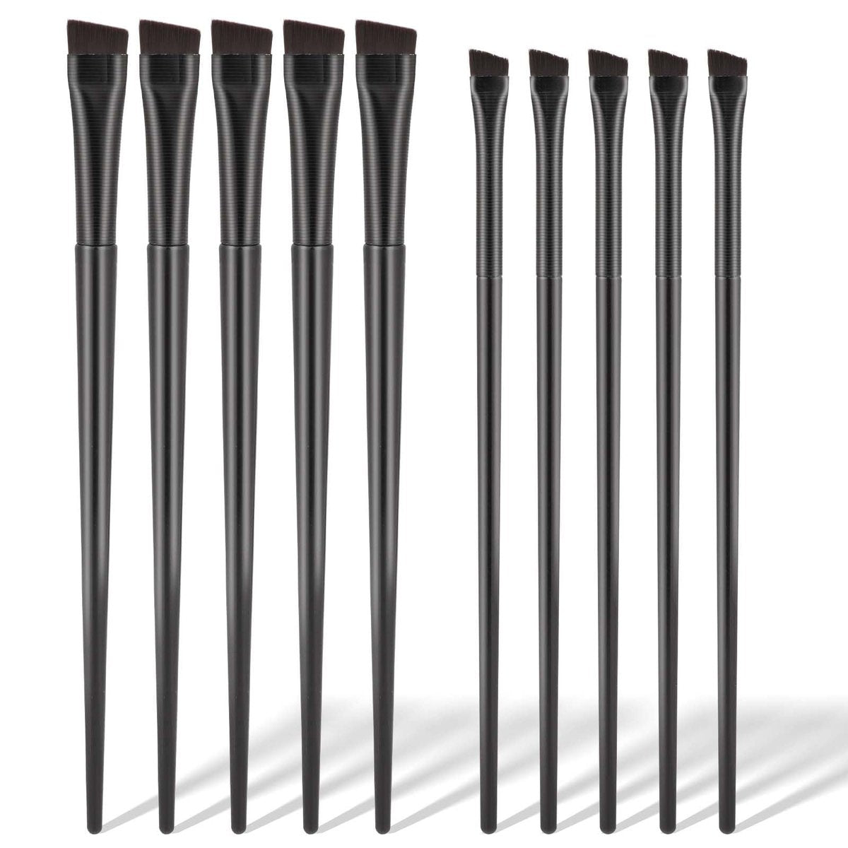 10er Set Angled Eyebrow Eyeliner Pinsel Set – Feine abgewinkelte ultra dünne Augenbrauen- und Eyeliner-Pinsel für präzises Make-up