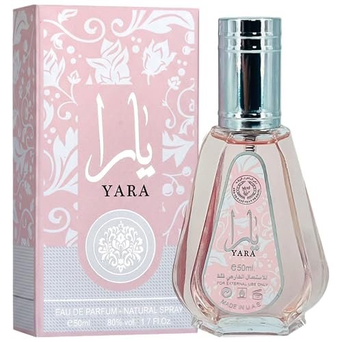 Ard al Zaafaran Yara – Florales, fruchtiges, gourmandiges, süßes, moschusartiges Eau de Parfum Spray für Frauen, langanhaltend, 1,7 Unzen / 50 ml