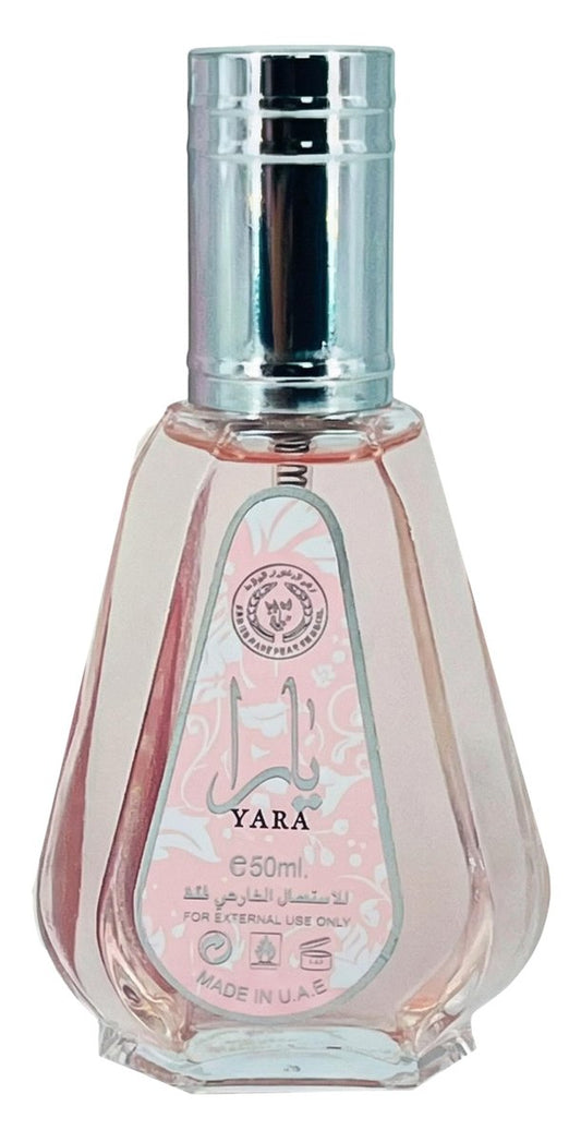 Ard al Zaafaran Yara – Florales, fruchtiges, gourmandiges, süßes, moschusartiges Eau de Parfum Spray für Frauen, langanhaltend, 1,7 Unzen / 50 ml