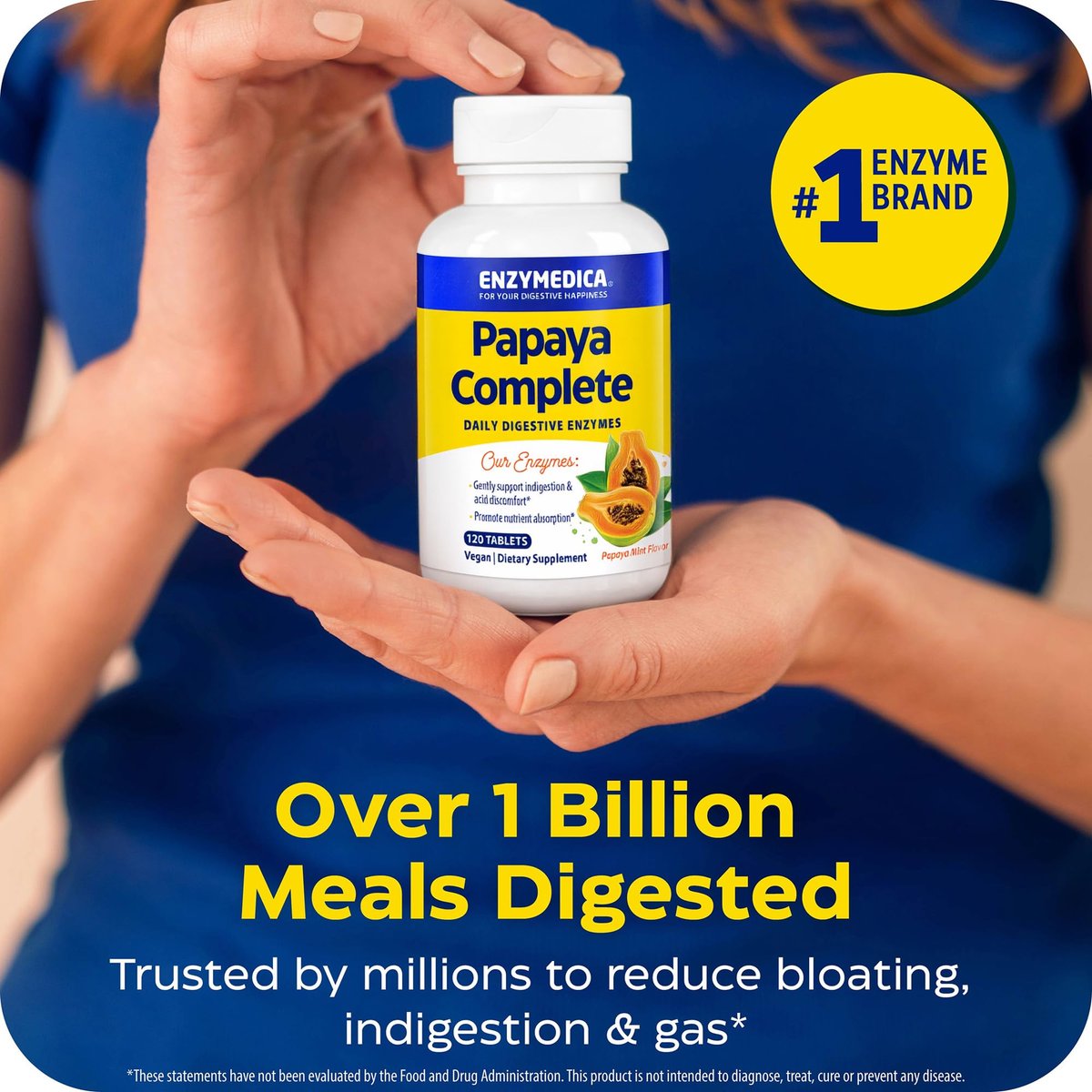 Enzymedica Papaya Complete – Kautabletten mit Papaya-Enzymen, Verdauungsergänzung für Frauen und Männer, Unterstützung der Verdauung und Darmgesundheit, hochpotentes Bromelain und Papain, vegan, glutenfrei – 120 Tabletten