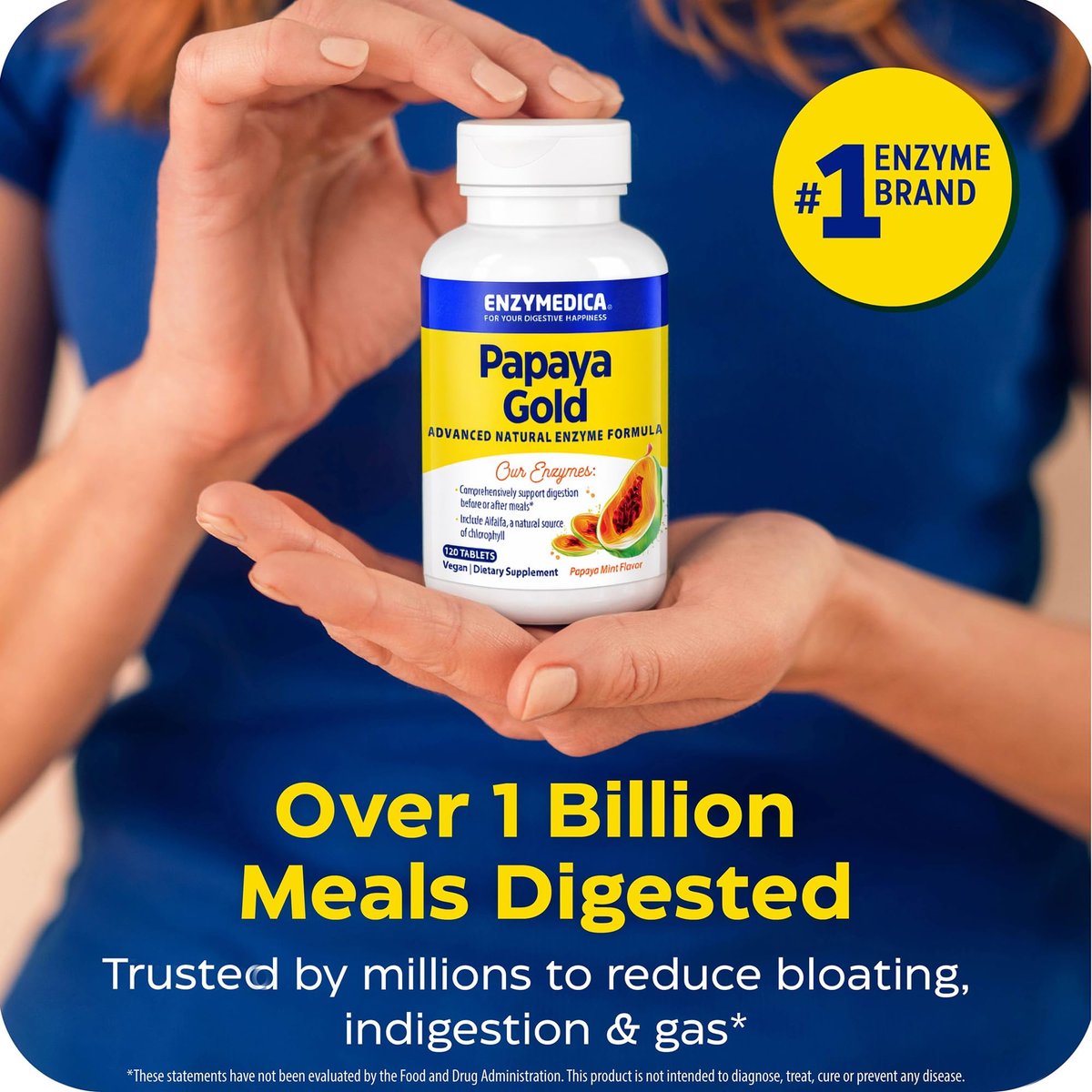 Enzymedica Papaya Gold – Kautabletten mit Papaya-Enzymen, Verdauungsenzyme für Frauen und Männer, Unterstützung der Verdauung und Darmgesundheit, hochwirksames Bromelain und Papain, vegan, glutenfrei – 120 Tabletten