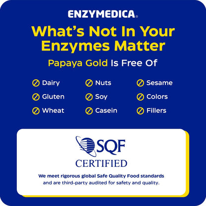 Enzymedica Papaya Gold – Kautabletten mit Papaya-Enzymen, Verdauungsenzyme für Frauen und Männer, Unterstützung der Verdauung und Darmgesundheit, hochwirksames Bromelain und Papain, vegan, glutenfrei – 120 Tabletten
