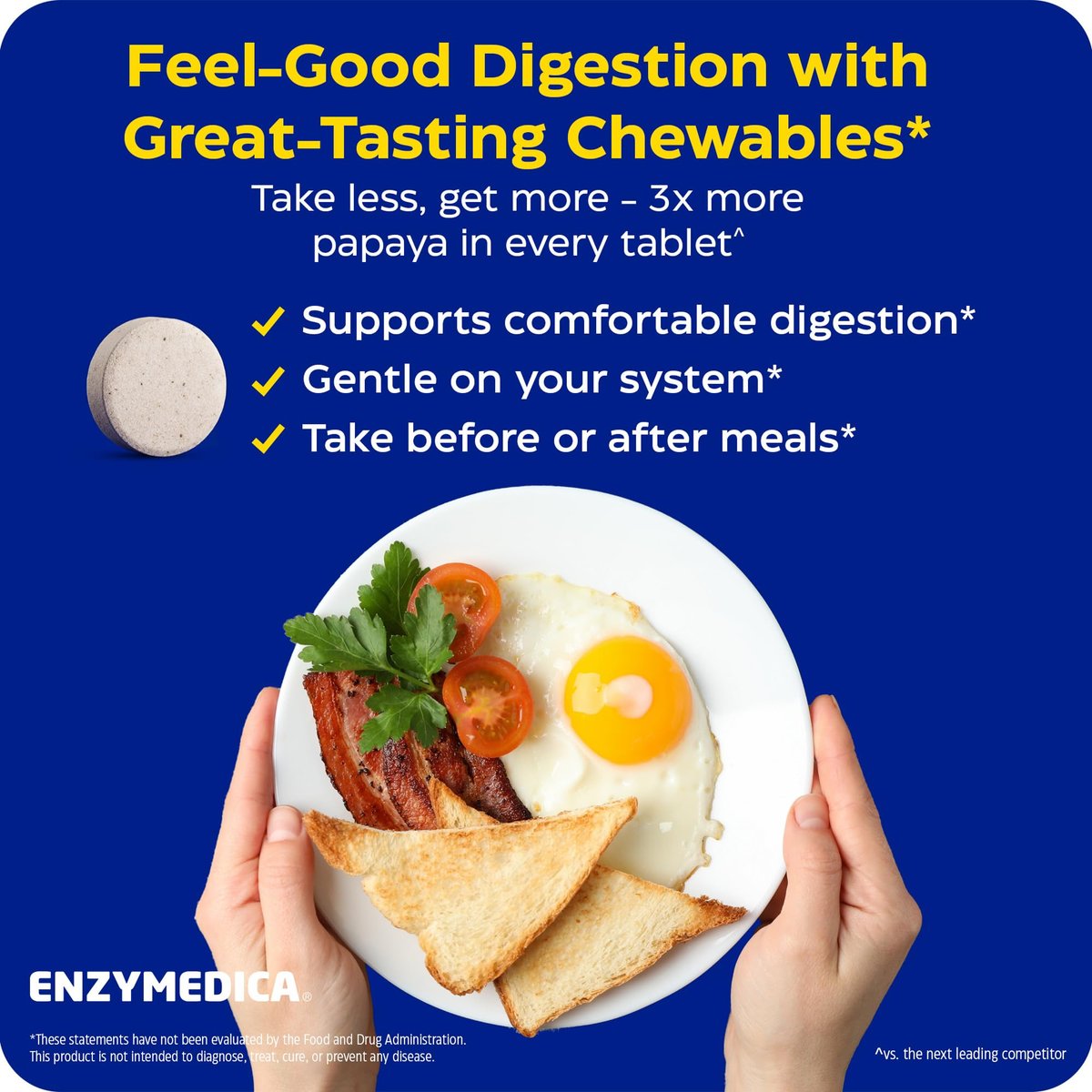 Enzymedica Papaya Gold – Kautabletten mit Papaya-Enzymen, Verdauungsenzyme für Frauen und Männer, Unterstützung der Verdauung und Darmgesundheit, hochwirksames Bromelain und Papain, vegan, glutenfrei – 120 Tabletten