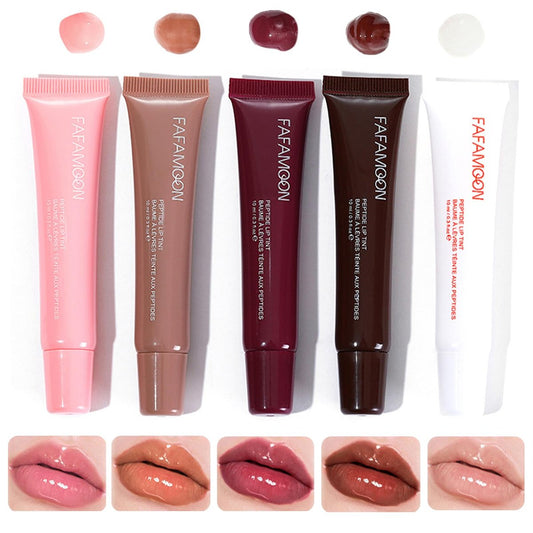 DENESTUP Lip Jam Hydrating Lip Gloss | Glitzernder, glänzender Plumping-Lipgloss | High-Shine-Glas-Finish in Nude-Farben | Shiny Jelly Liquid Lipstick für Frauen (5er-Set)