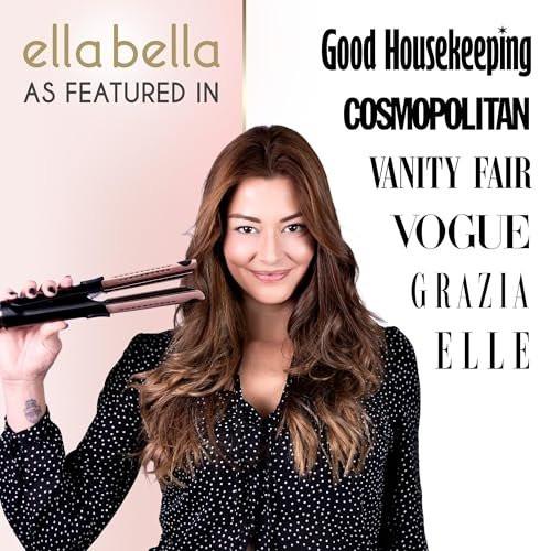 ELLA BELLA® 2-in-1 Haarglätter und Air Curler • Titanium Glätteisen und Lockenstab in Einem • Kühlungslöcher für langanhaltendes Styling • Vielseitige Looks, professionelle Salonergebnisse