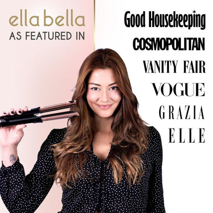 ELLA BELLA® 2-in-1 Haarglätter und Air Curler • Titanium Glätteisen und Lockenstab in Einem • Kühlungslöcher für langanhaltendes Styling • Vielseitige Looks, professionelle Salonergebnisse