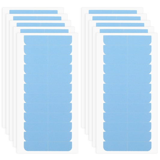 Mabor 120 Stücke Klebeband für Haarverlängerungen, 1,58 x 0,32 Zoll doppelseitiges blaues Klebeband für Ersatz, Perücken-Werkzeuge