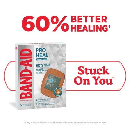 BAND-AID Pro Heal Hydrokolloid-Pflaster, wasserdicht, extra groß, 5 Stück