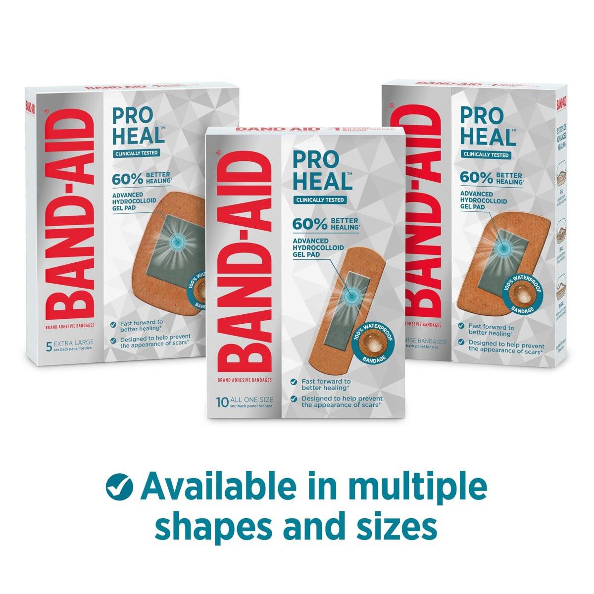 BAND-AID Brand Pro Heal Hydrokolloid-Pflaster, wasserdicht, zur ersten Hilfe bei Blasen und kleinen Wunden, klinisch getestet für bessere Heilung, Einheitsgröße, 10 Stück